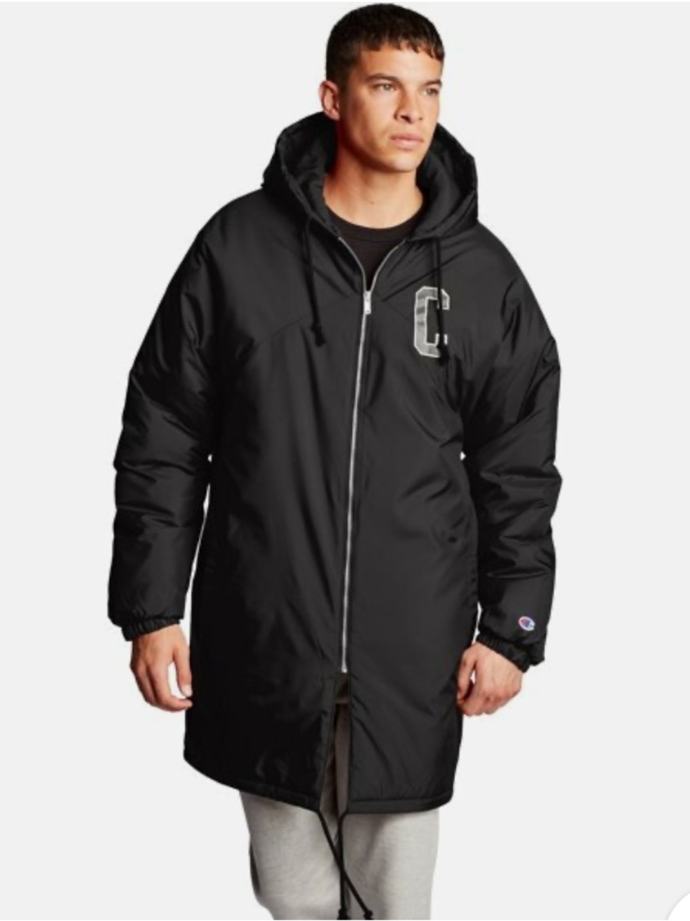 Champion Men's Black Champion Sideline C Logo Jacket size M